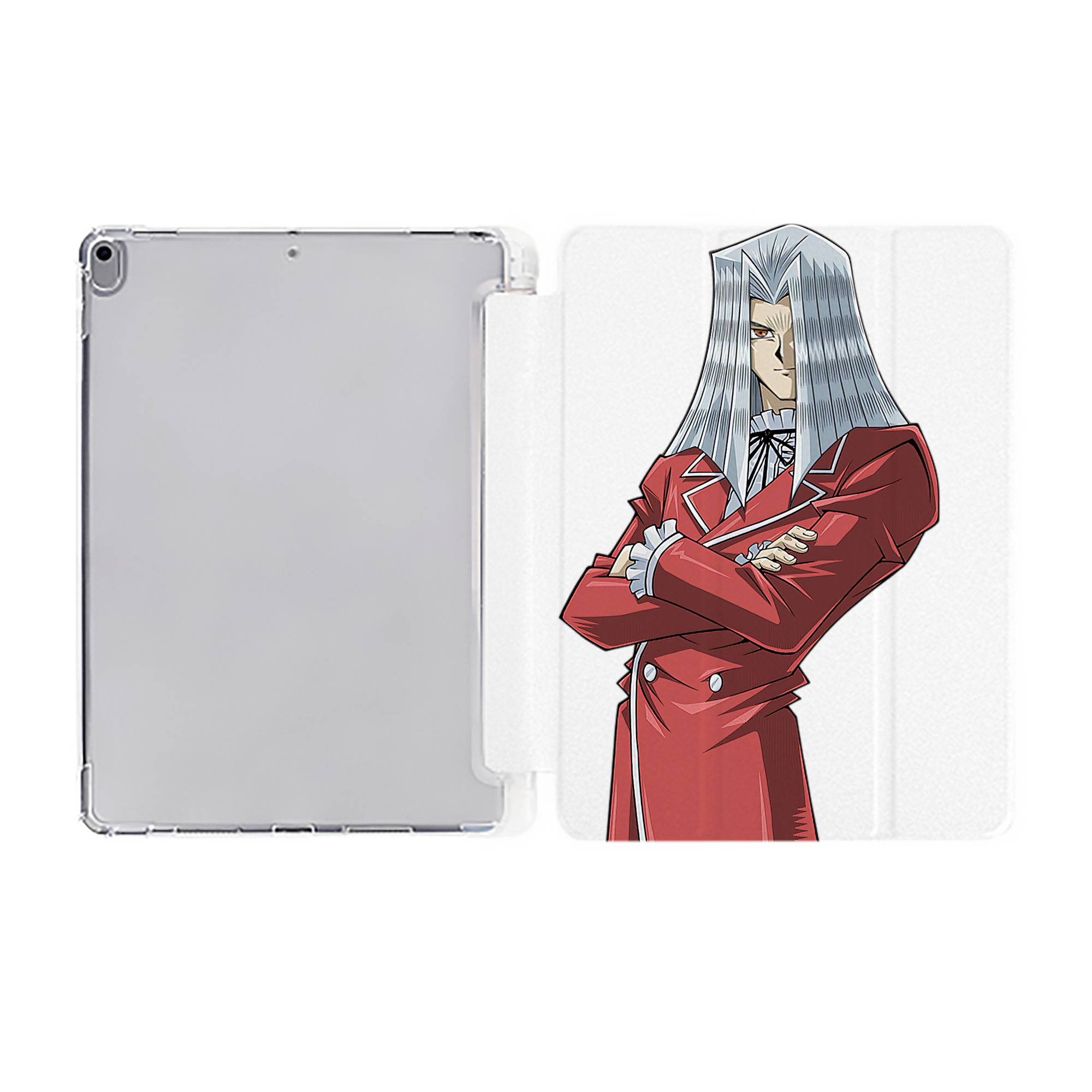 （画像用） 遊☆戯☆王 Yu-Gi-Oh! IPad ケース ペン収納付き 三つ折りスタンド PUレザー×シリコン 対応機種9.5/10.5/10.9インチ